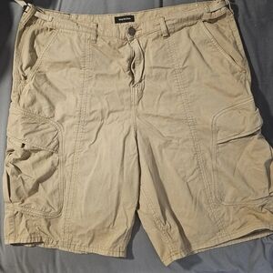 True Religion Cargo Shorts Mens 40 Khaki Cotton Utility Military Flap Pockets